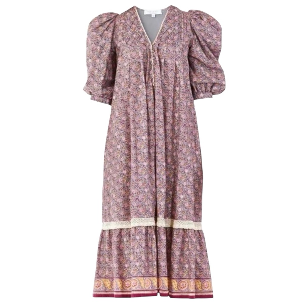 Hunter Bell NYC • NWOT Bowen Puff Sleeve Floral Broadcloth Midi Dress || Large